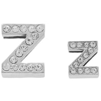 Letter "Z" Bead Shiny Silver 12 mm