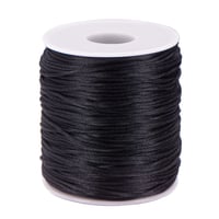 Black - 1mm - Rattail Satin Cord (90 m)