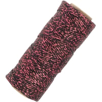 Terra Waxed Cords 1.0 mm - 50 meter - Black & Pink Metallic