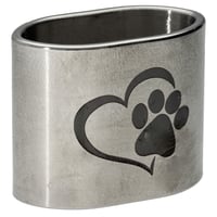 Stainless Steel Cord Tube 'Paw Heart' 20 mm