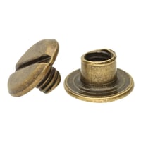 Chicago Screw Antique Brass 4 x 4 mm