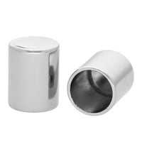 10 x 15 mm 'Nickel' Metal Cord End caps
