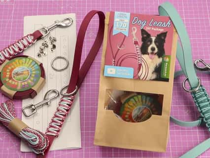 Link to Make a BioThane dog leash with paracord | DIY kit instructions