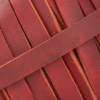 Lanière en cuir graissé Rouge de 10 mm (cuir Pull-Up) par mètre