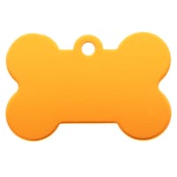 Aluminium Doge Bone Name Tag 'Orange' - 37 mm Aluminium Doge Bone Name Tag 'Orange' - 37 mm