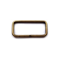 Metal Square Ring Antique Brass 26 mm
