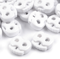 Cord Lock White - 20 x 20 mm
