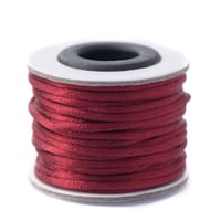 Burgundy - 2mm - Rattail Corde de Satin (10 m)