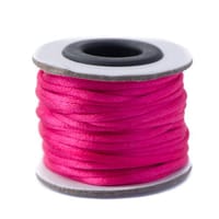 Neon Pink - 2mm - Rattail Corde de Satin (10 m)