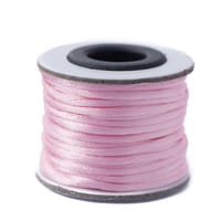 Pink - 2mm - Rattail Corde de Satin (10 m)