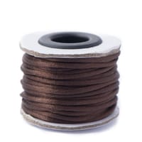 Brown - 2mm - Rattail Corde de Satin (10 m)