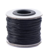 Black - 2mm - Rattail Corde de Satin (10 m)
