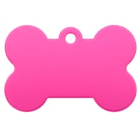 Aluminium Doge Bone Name Tag 'Pink' - 37 mm Aluminium Doge Bone Name Tag 'Pink' - 37 mm