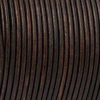 Dark Brown 'NATURAL Dyed' - HQ Leather Cord 3 mm