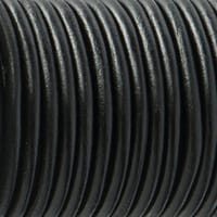 Black 'NATURAL Dyed' - HQ Leather Cord 6 mm