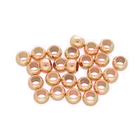 8 x 5,5mm - Set of 25 Brass Beads Round - Rose Gold