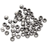 4,5 mm - Lot de 50 en Perle Plastique Rondes - Gun Metal