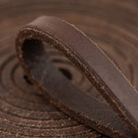 10mm Flat Top Grain Leather Strap - Brown 