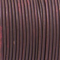 Aubergine 'NATURAL Dyed' - HQ Leather Cord 3 mm