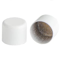 12 mm Milk White Metal Cord End caps