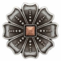 Concho avec Vis - Rond Argent / Cuivre - 25 mm Concho avec Vis - Rond Argent / Cuivre - 25 mm