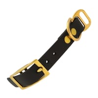 Noir & Laiton - 20 mm adaptateur BioThane avec rivets Noir & Laiton - 20 mm adaptateur BioThane avec rivets