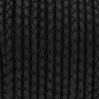 Black 3 mm Braided Leather Cord Black 3 mm Braided Leather Cord