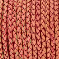 Pink 3 mm Braided Leather Cord Pink 3 mm Braided Leather Cord