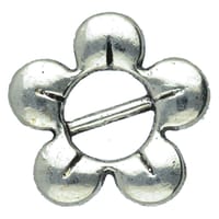 Plat Perle Curseur Fleur - Argent