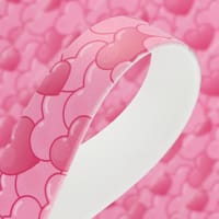 Bubblegum Hearts BioThane ‘BETA’ ® UV-printed 19 mm - 2.5 mm Per Meter