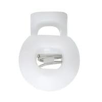 Blanc Cord Lock Round Plastic 15 x 19 mm