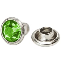 Decorative Diamond Rivet - Silver/Green