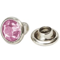 Decorative Diamond Rivet - Silver/Pink