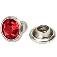 Decorative Diamond Rivet - Silver/Red