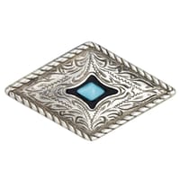 Concho avec Vis - Diamant Argent / Bleu - 43 mm Concho avec Vis - Diamant Argent / Bleu - 43 mm