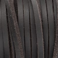 4mm Flat Top Grain Leather Strap - Noir