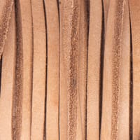 4mm Flat Top Grain Leather Strap - Naturel