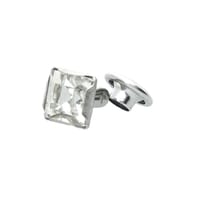 'Silver/White'  5 x 6 mm Decorative Square Diamond Rivet