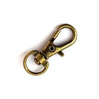 Mousqueton pivotant pour porte-clés 'laiton antique' 32 mm