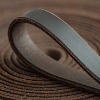 20mm Flat Top Grain Leather Strap - Brown