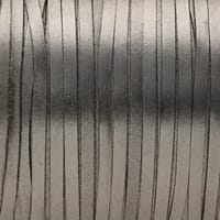 Metallic Foil Pewter - Lacets en Cuir de Kangourou 3 mm