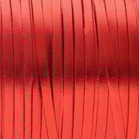 Metallic Foil Rouge - Lacets en Cuir de Kangourou 3 mm