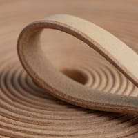 20mm Flat Top Grain Leather Strap - Naturel