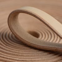 10mm Flat Top Grain Leather Strap - Natural