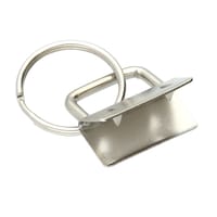 25 mm - Argent - Embout Métal Sangle avec Porte-Clés Anneau