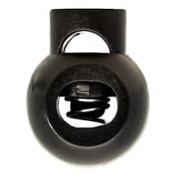 Noir Cord Lock Round Plastic 23 x 18 mm