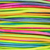 Cordon en polyester 6 mm Arc-en-ciel Pastel
