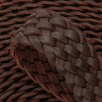 Marron 30 mm Strap cuir plat tressé - Au metre