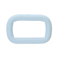 Silicone Bleu Clair 20 x 4 mm Anneau Carrés en Acier Inoxydable