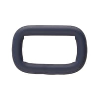 Silicone Navy Bleu 20 x 4 mm Anneau Carrés en Acier Inoxydable